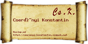 Cserényi Konstantin névjegykártya
